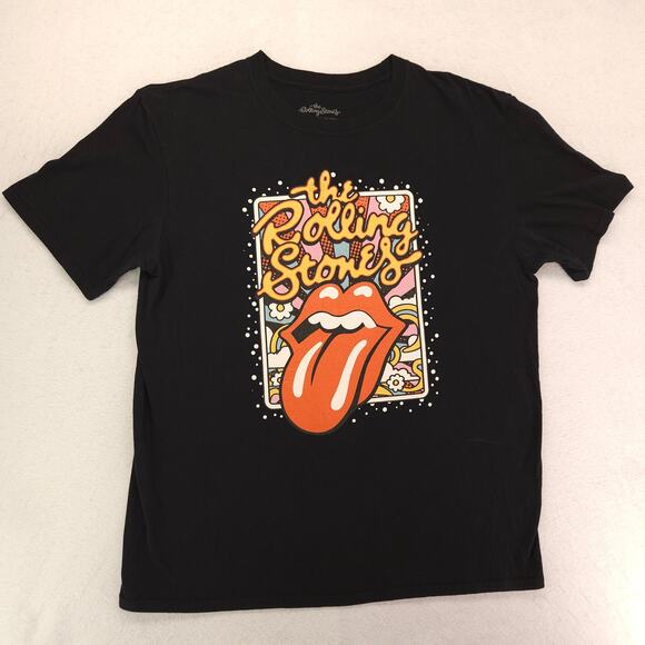 Rolling Stones Band Graphic Short Sleeve T Shirt Womens Size Large L Black - Picture 2 of 9